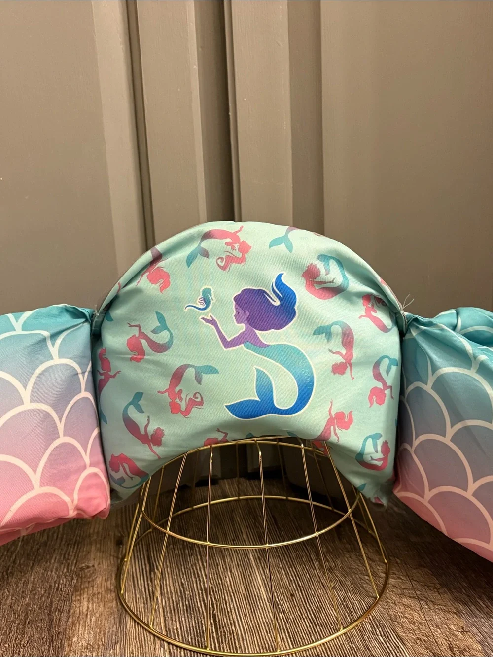 Mermaid Print Kids Swim Arm Bands in Pink and Aqua